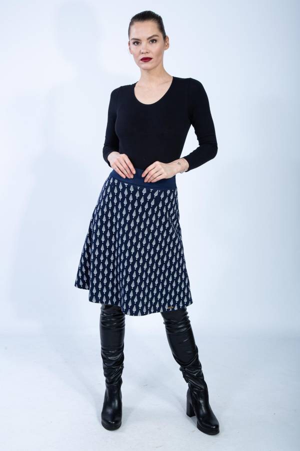 Rosi skirt in organic GOTS interlock jacquard