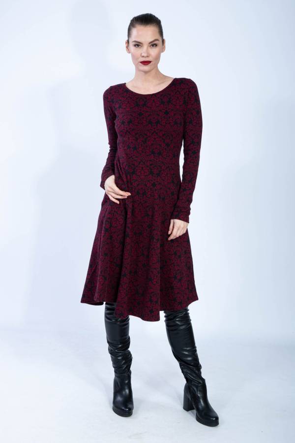 Korinna dress in organic GOTS interlock jacquard