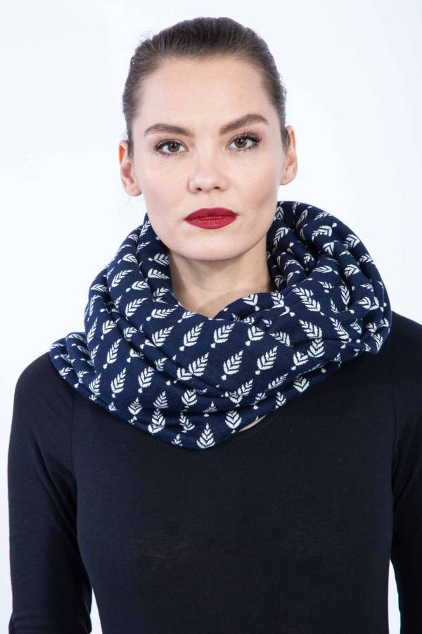 Loopschal aus Bio GOTS Interlock Jacquard