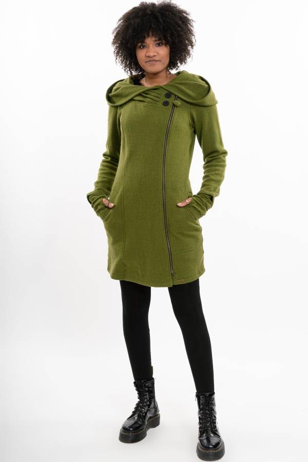 Merino coat with hood | Maribelle