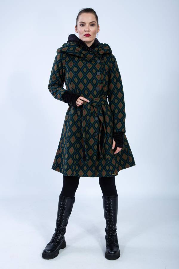 Mara coat made from recycled wool jacquard