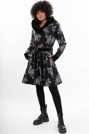 Wollmantel Mara aus recyceltem Wolljacquard