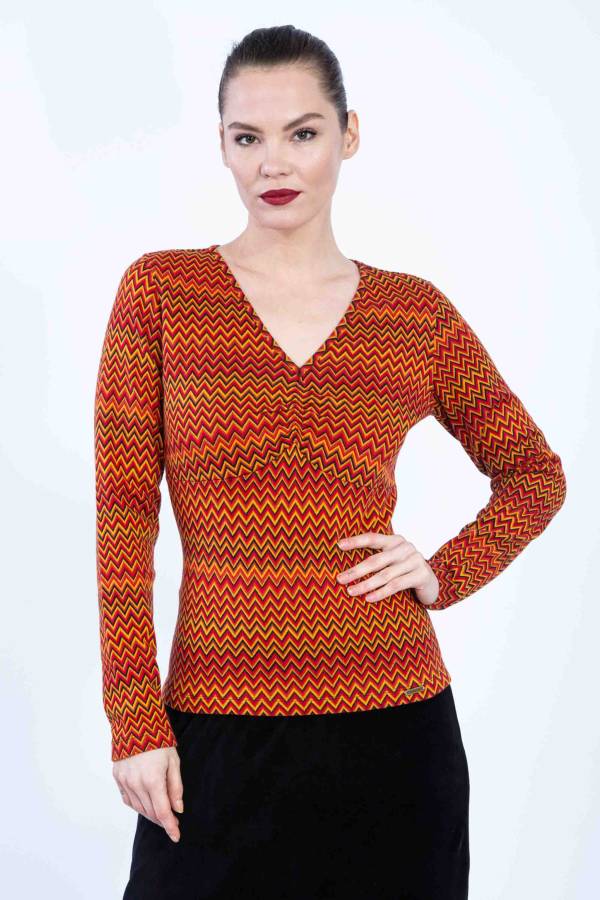 Panga sweater made from organic GOTS interlock jacquard