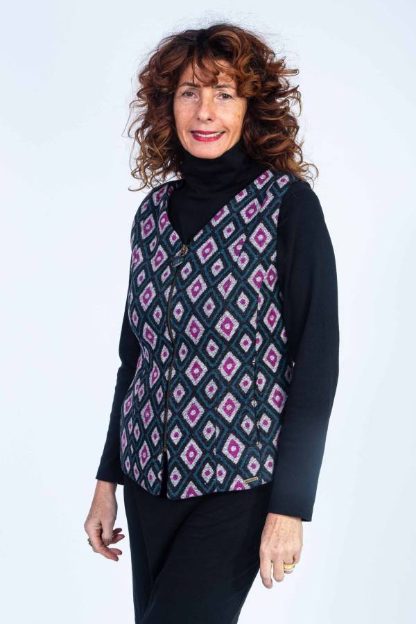 Weste Wilhelmina aus recyceltem Wolljacquard