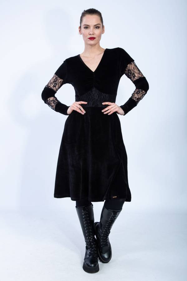 Dorsa dress in organic velvet