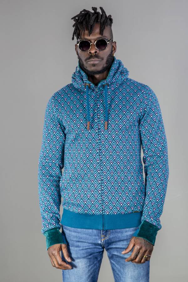 Jason jacket in organic GOTS interlock jacquard