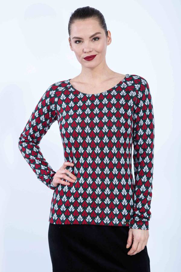 Pia sweater in organic GOTS interlock jacquard