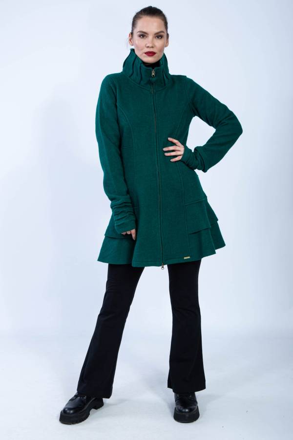 Malou merino coat with king collar