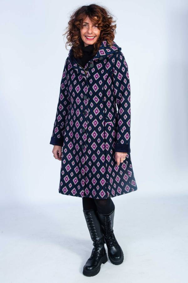 Mimi coat made from recycled wool jacquard