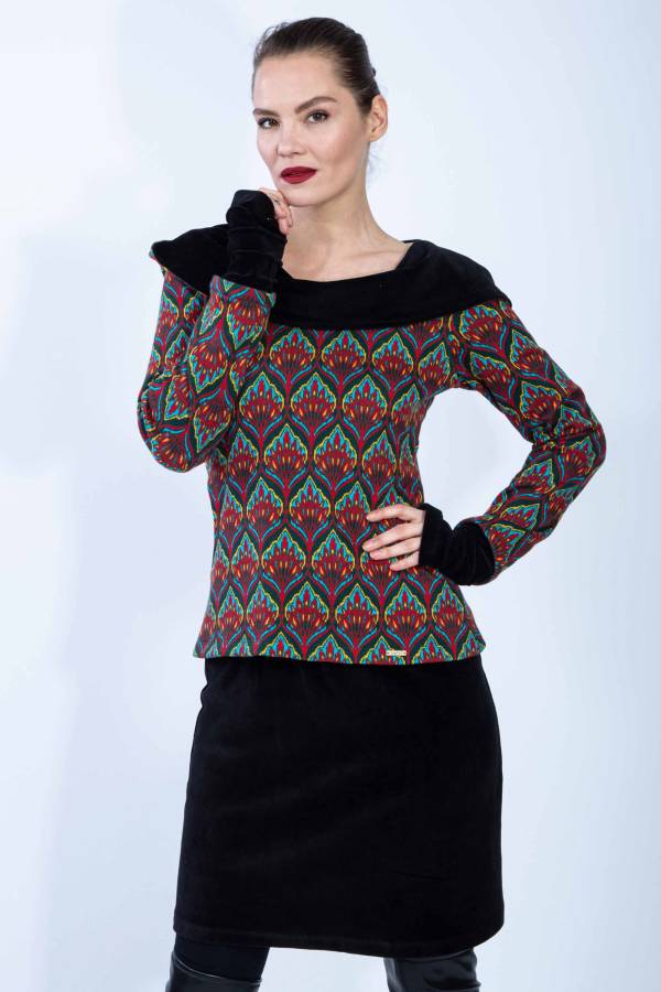 Phoenix sweater made from organic GOTS interlock jacquard