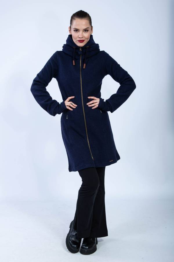 Madina merino coat with hood