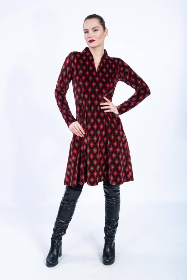 Daria dress in organic GOTS velvet