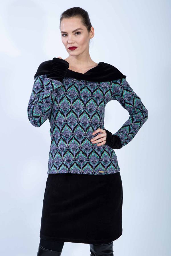 Phoenix sweater made from organic GOTS interlock jacquard