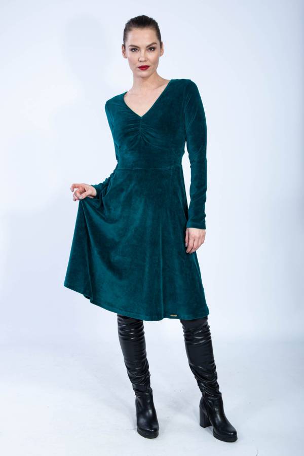 Dorsa dress in organic GOTS velvet