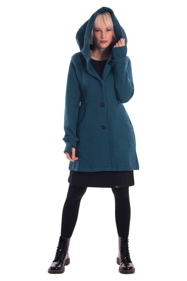 MERINO COAT MADITA WITH HOOD