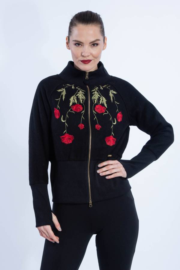 Jintana jacket made from recycled wool with embroidery